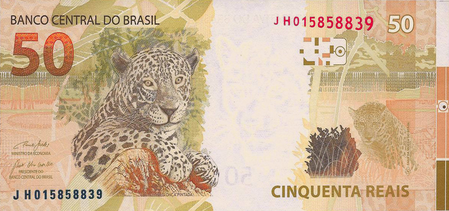 Reverso de 50 reais (2019-2023) Reverso de 50 reais (2019-2023) - 2011-atual Reais, 2ª. família