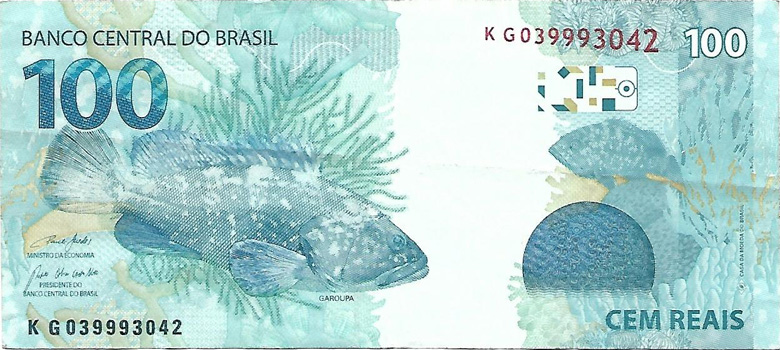 Reverso de 100 reais (2019-2023) Reverso de 100 reais (2019-2023) - 2011-atual Reais, 2ª. família