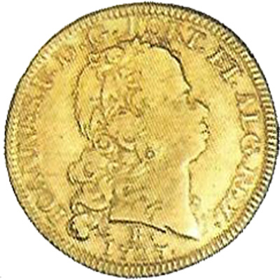 Anverso de 1.600 réis (1727-1729) - 1727-1750 Escudos, Bahia - Ouro