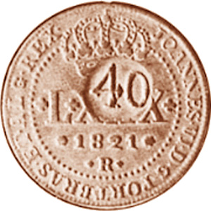 Anverso de 40 réis (1835) - 1835-1840 Carimbos Locais: Pará - Cobre
